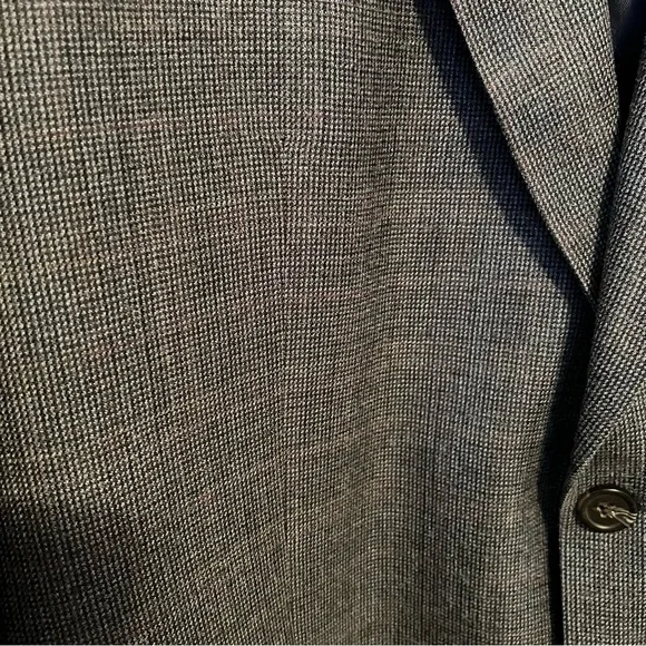 Lauren Ralph Lauren Blazer Suit Jacket Mens 42R Sports Coat Wool Silk Plaid Blue - Picture 3 of 11